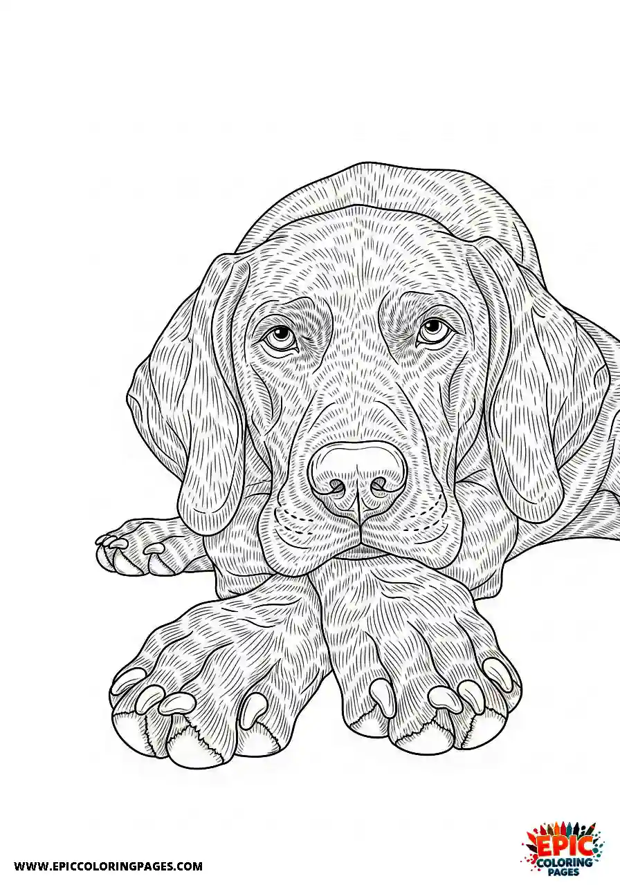 german shorthaired pointer Realistic style german shorthaired pointer with an extreme close up of textured paw pads and sharp claws