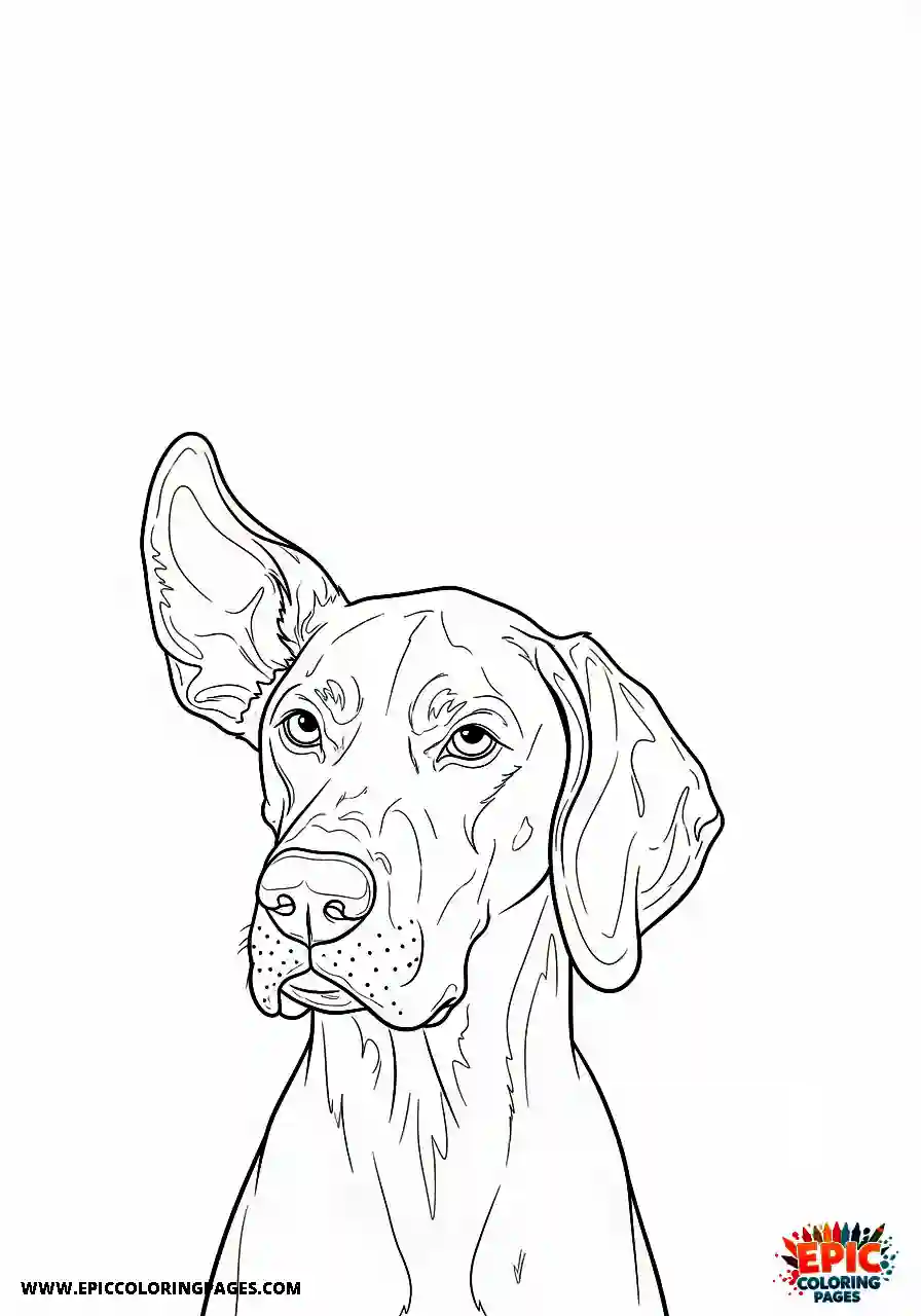 german shorthaired pointer Realistic style german shorthaired pointer giving a funny side eye look toward the viewer