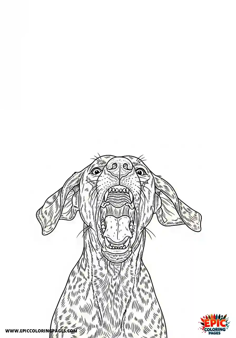 german shorthaired pointer Realistic style german shorthaired pointer puppy happily chewing on a fallen branch