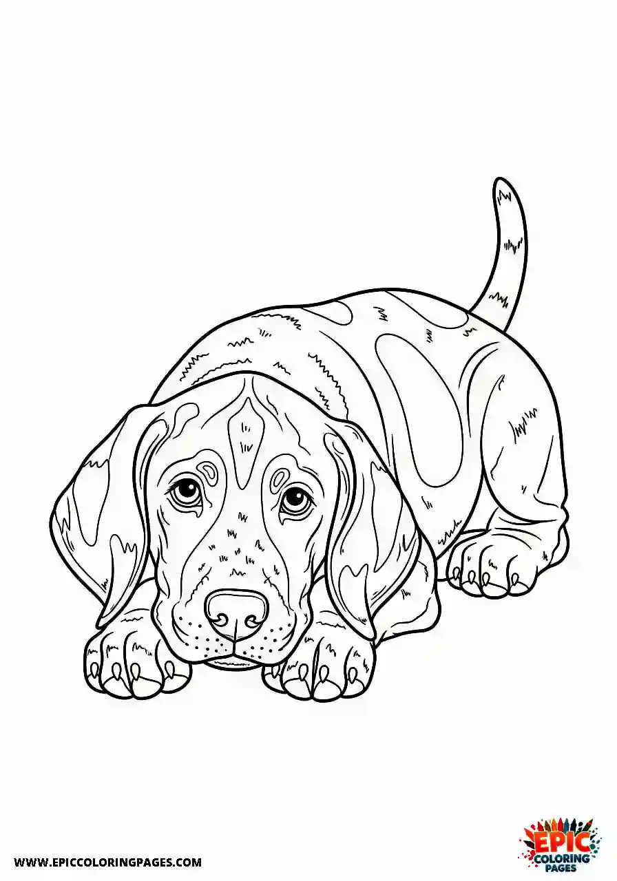 german shorthaired pointer Realistic style german shorthaired pointer puppy resting peacefully on the floor