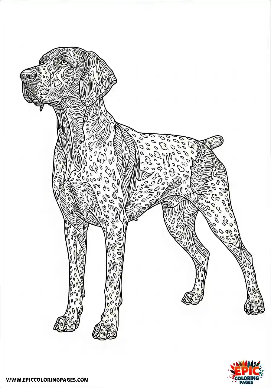 german shorthaired pointer Realistic style german shorthaired pointer with unique roan spots mapped along its back