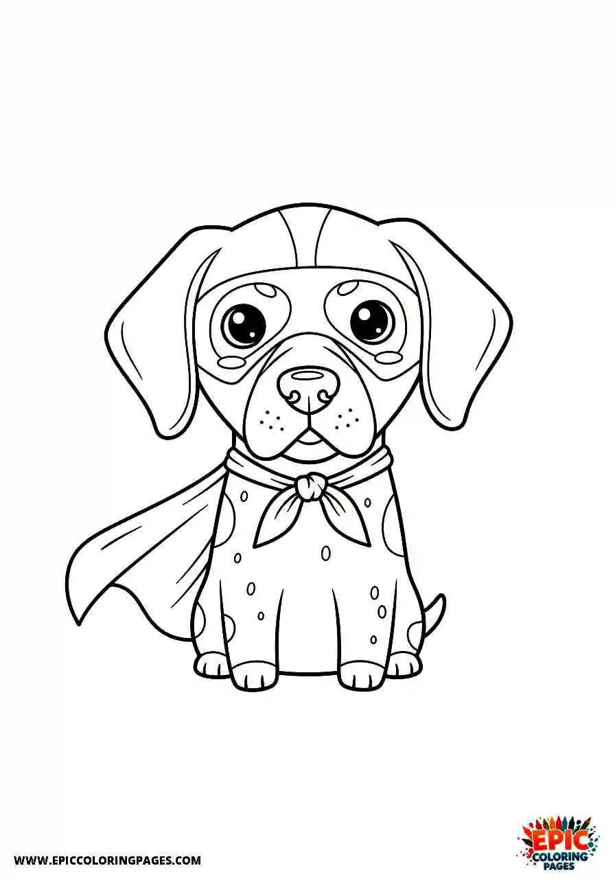 german shorthaired pointer Simple kawaii style german shorthaired pointer standing bravely while wearing a flowing superhero cape