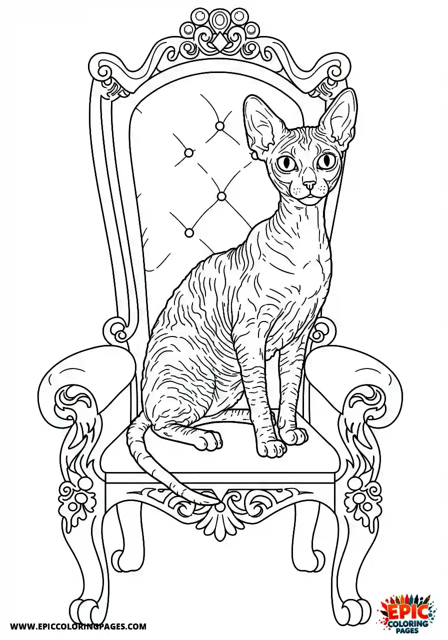 Cornish Rex Cornish rex resting grandly on a throne