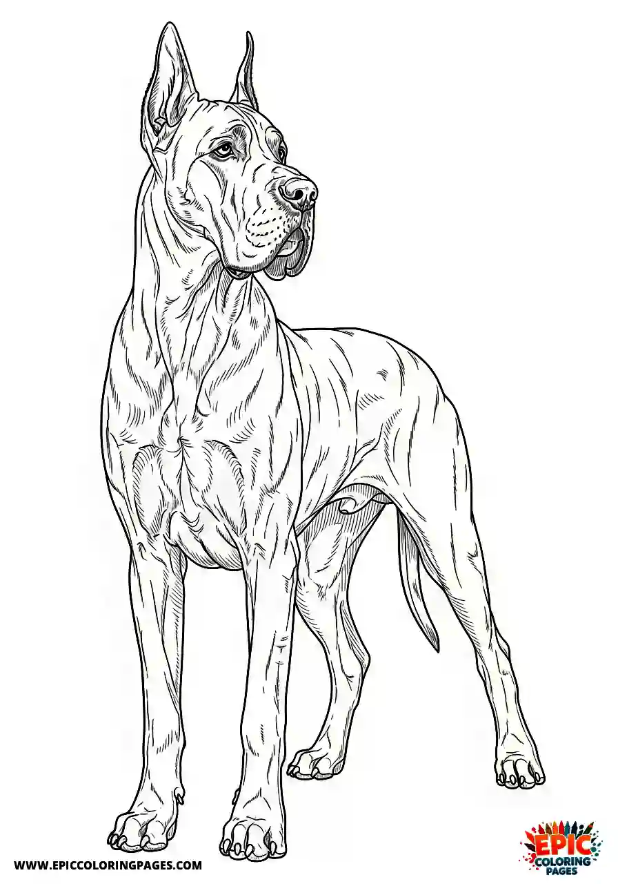 Great Dane Great dane standing watchfully as a loyal guardian