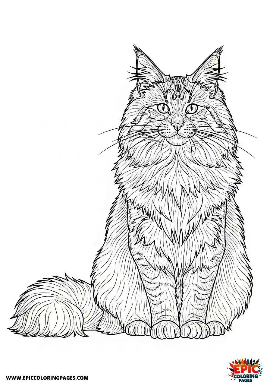 Norwegian Forest norwegian forest cat maintaining an upright formal posture