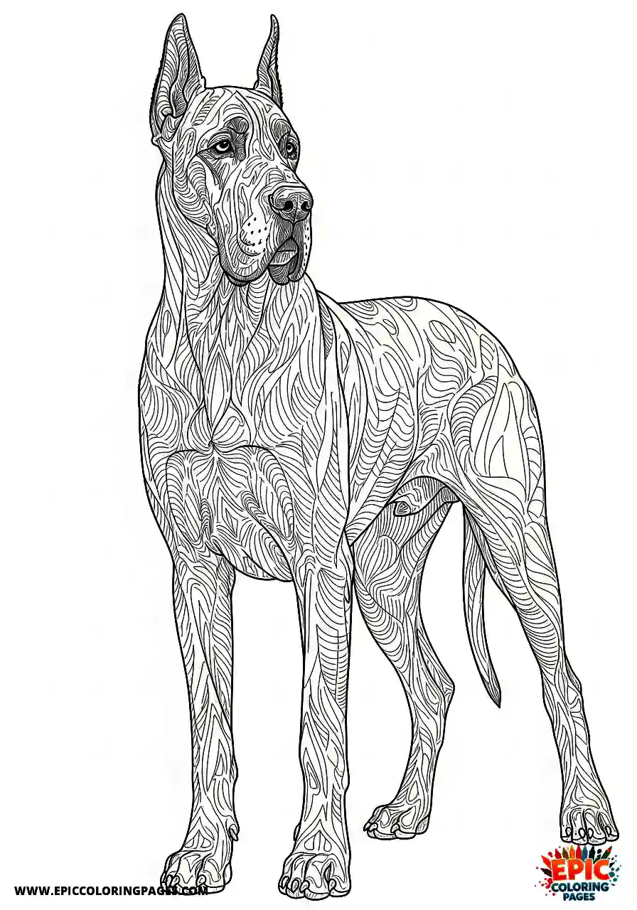 Great Dane The realistic great dane intricate fur texture and shading