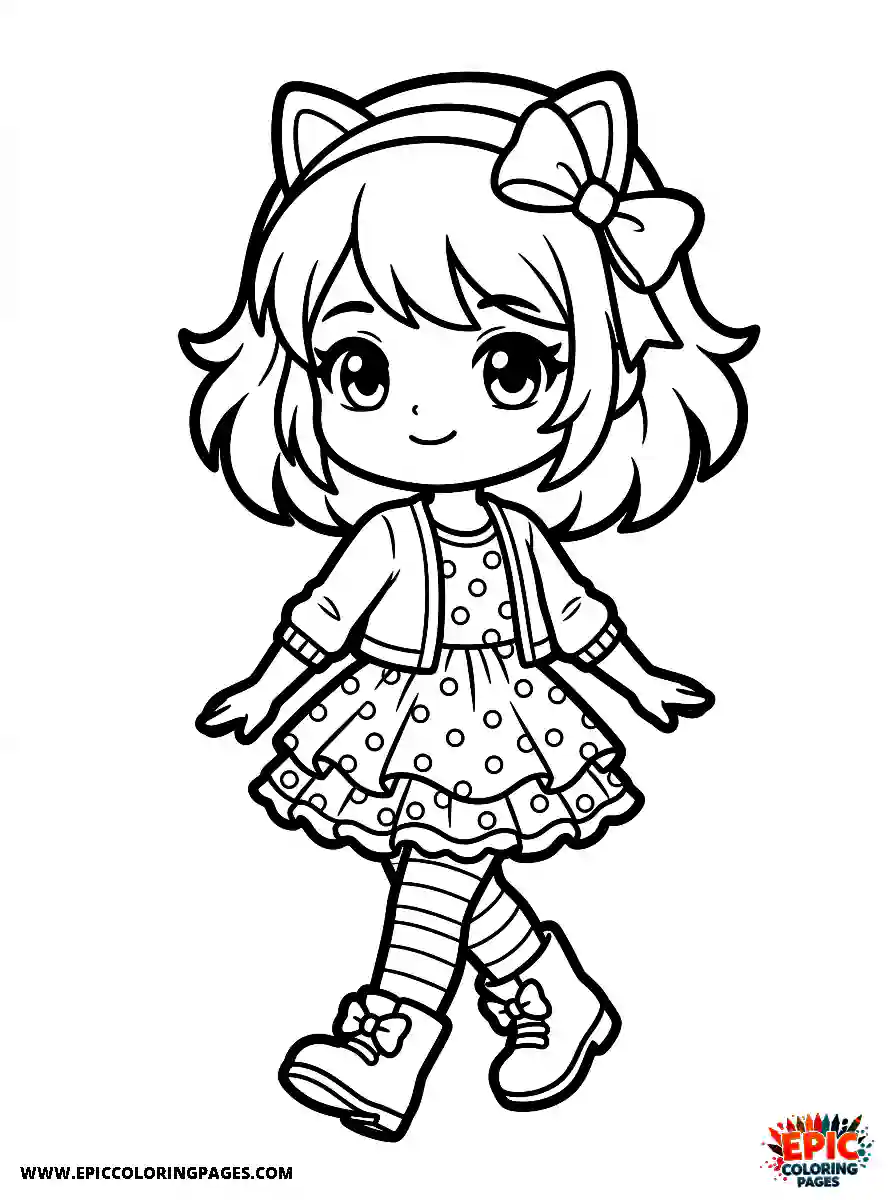 Chibi Girl Adorable chibi girl walking down the fashion runway