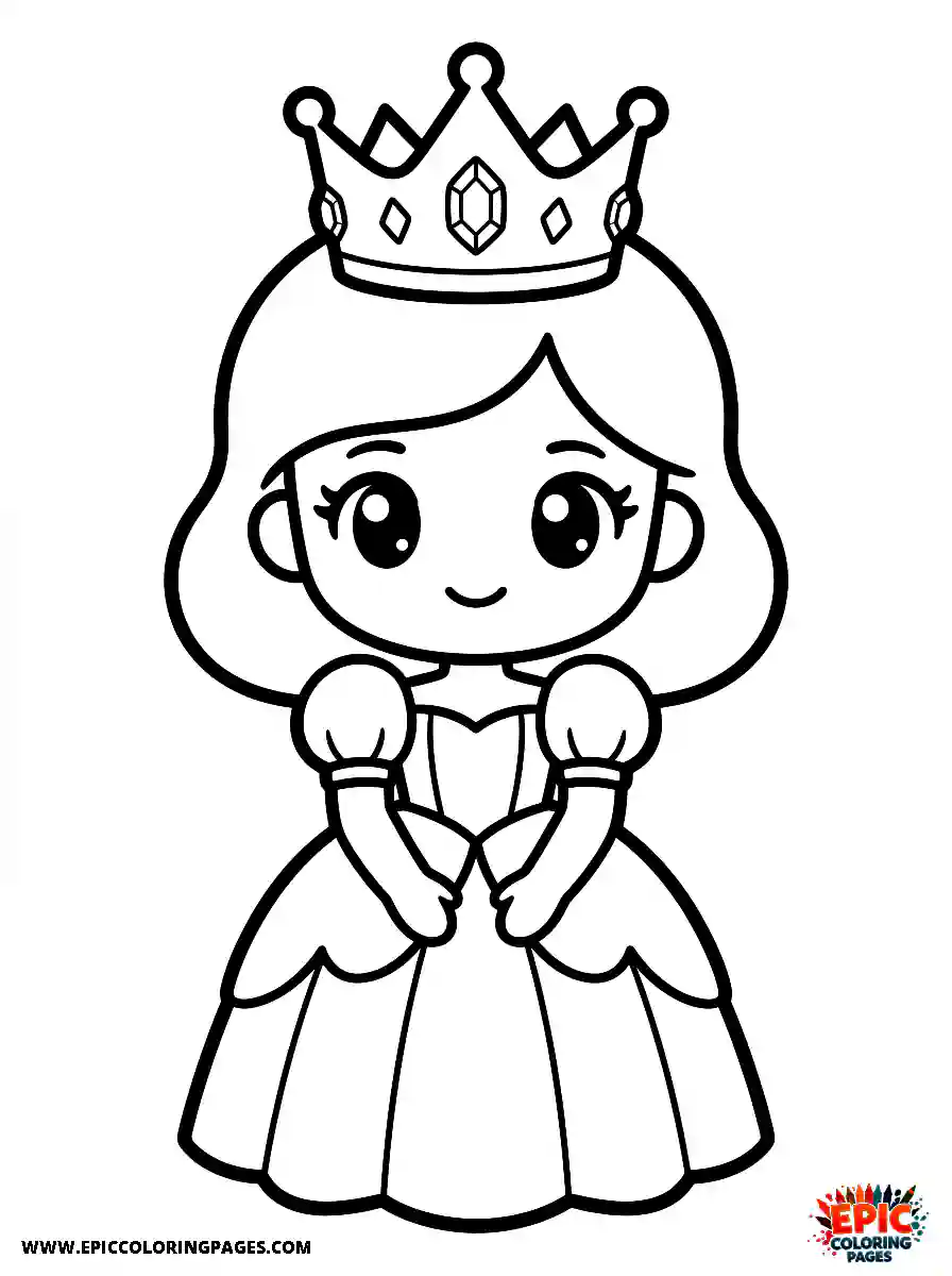 Chibi Girl Adorable chibi girl wearing a beautiful princess crown
