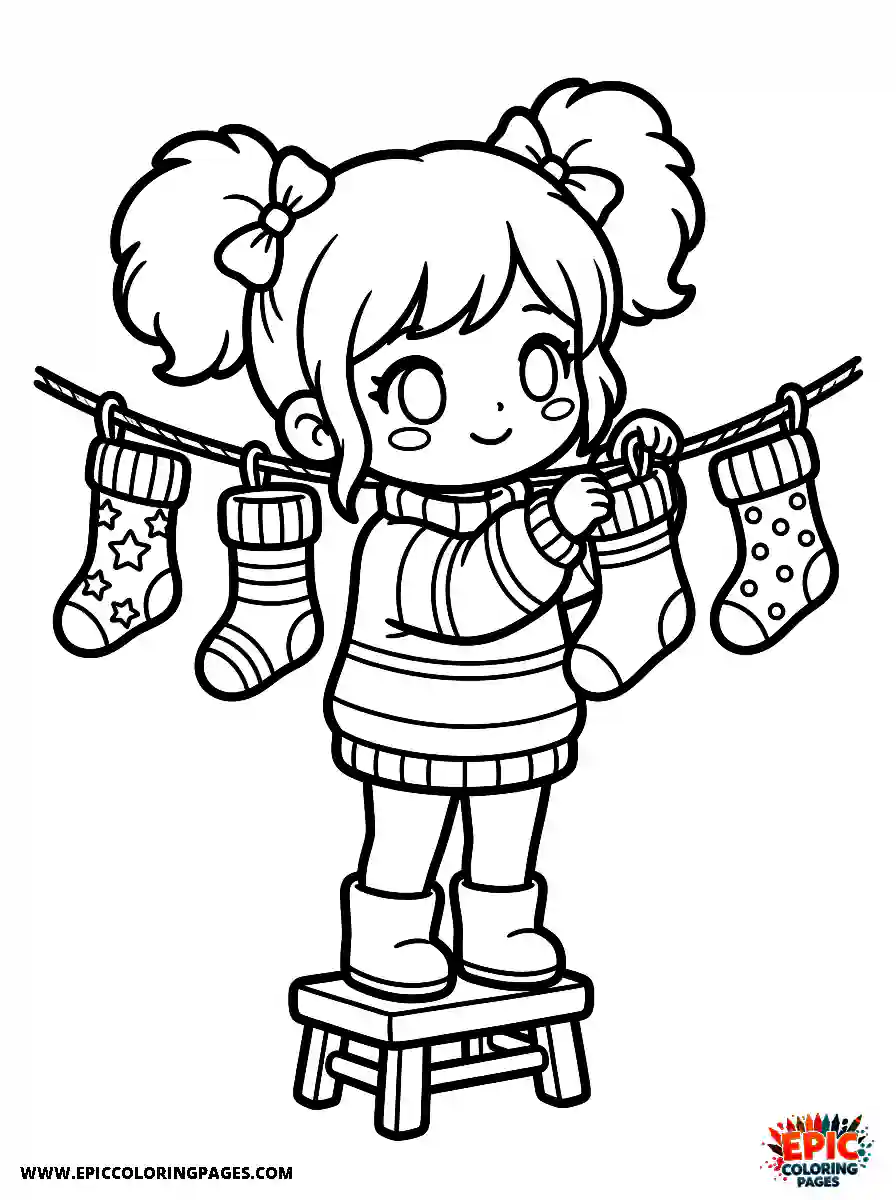 Chibi Girl Chibi girl hanging stockings
