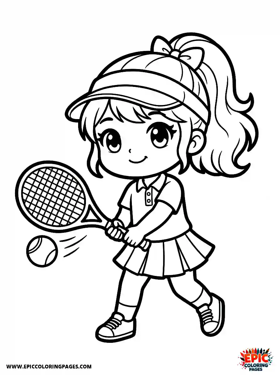Chibi Girl Chibi girl playing a tennis match