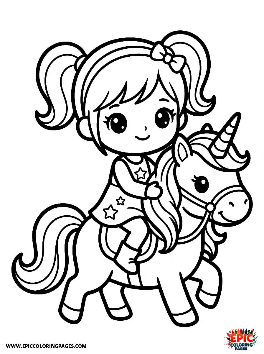 Chibi Girl Chibi girl sitting on a fantasy horse