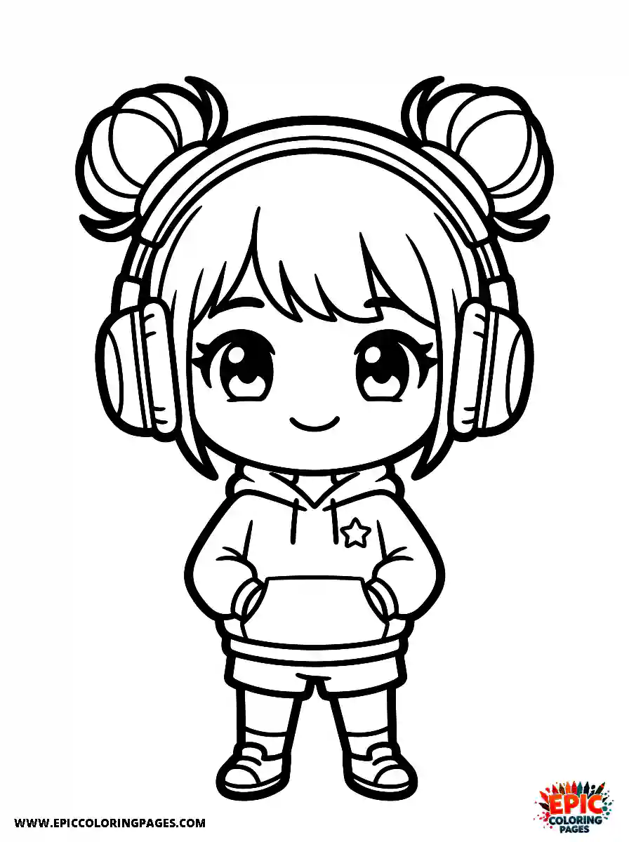 Chibi Girl Chibi girl wearing headphones