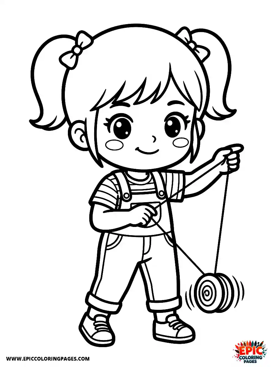 Chibi Girl Curious chibi girl playing with a yoyo skillfully