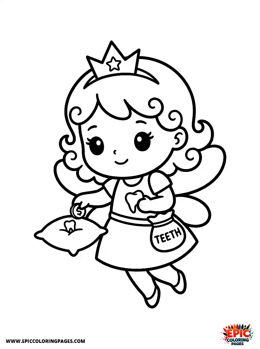 Chibi Girl Friendly chibi girl flying around as the magical tooth fairy