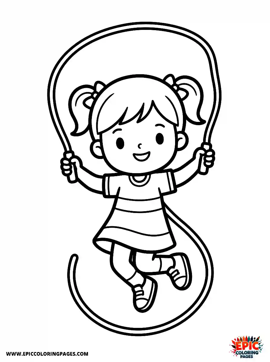 Chibi Girl Friendly chibi girl jumping rope