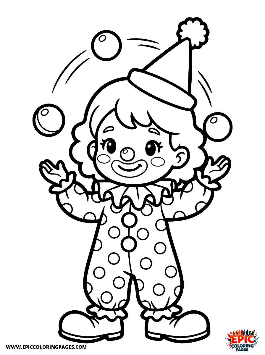 Chibi Girl Happy chibi girl entertaining the crowd as a juggling clown