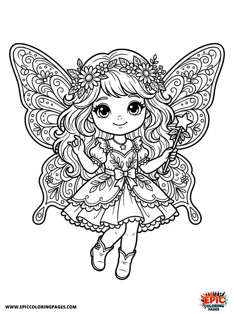 Chibi Girl Happy chibi girl fairy with magical wings