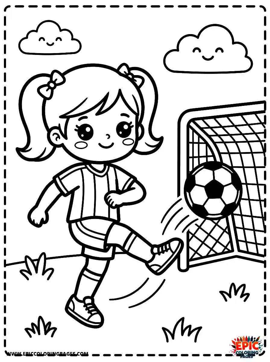 Kawaii Girl The kawaii girl easily kicking a soccer ball