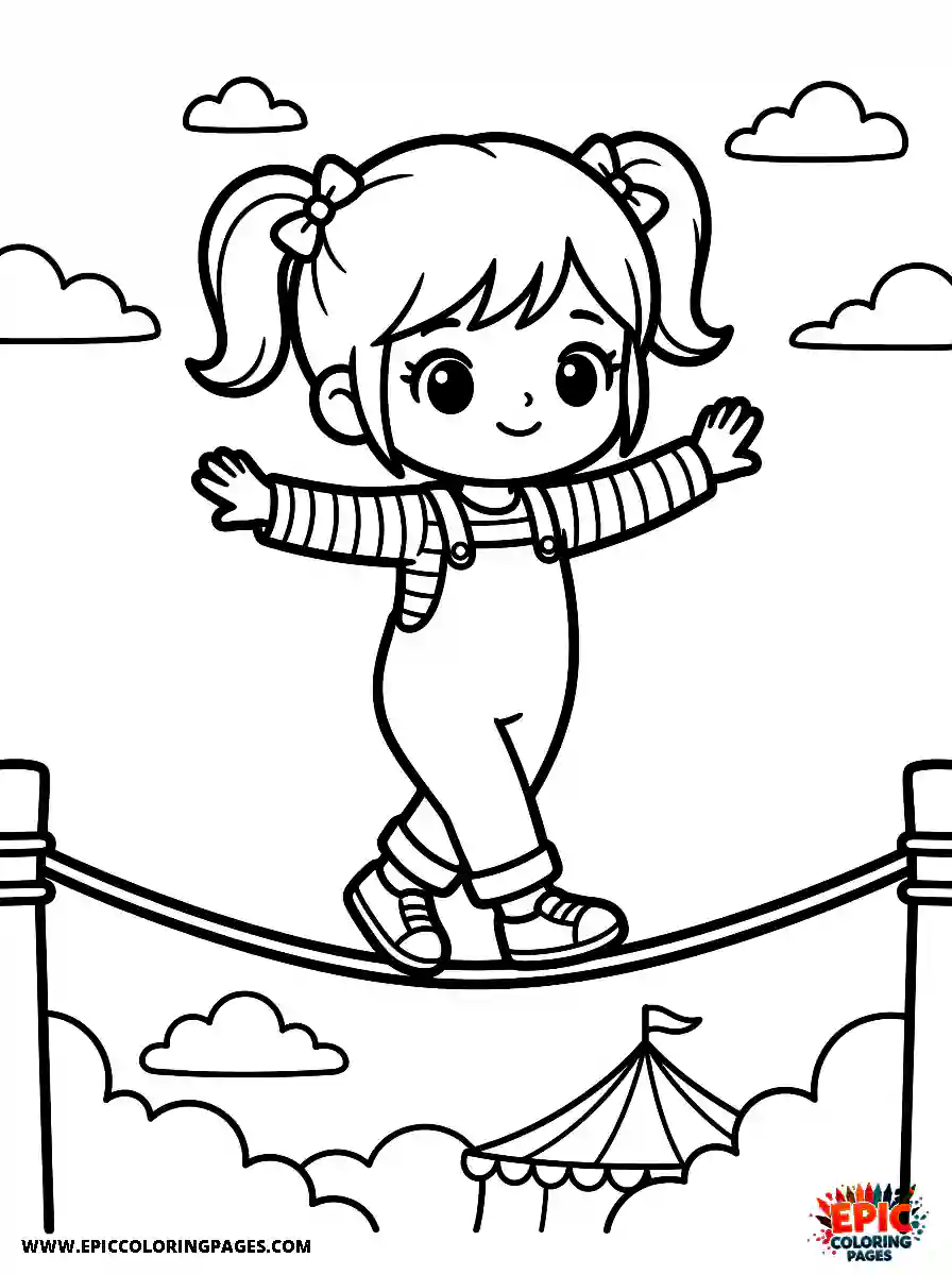 Kawaii Girl Kawaii girl simply balancing on a tightrope