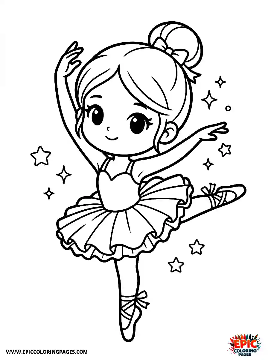 Chibi Girl Playful chibi girl dancing gracefully as a ballerina