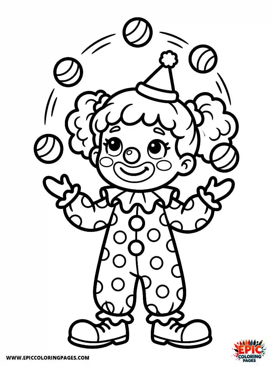 Chibi Girl Playful chibi girl juggling as a clown