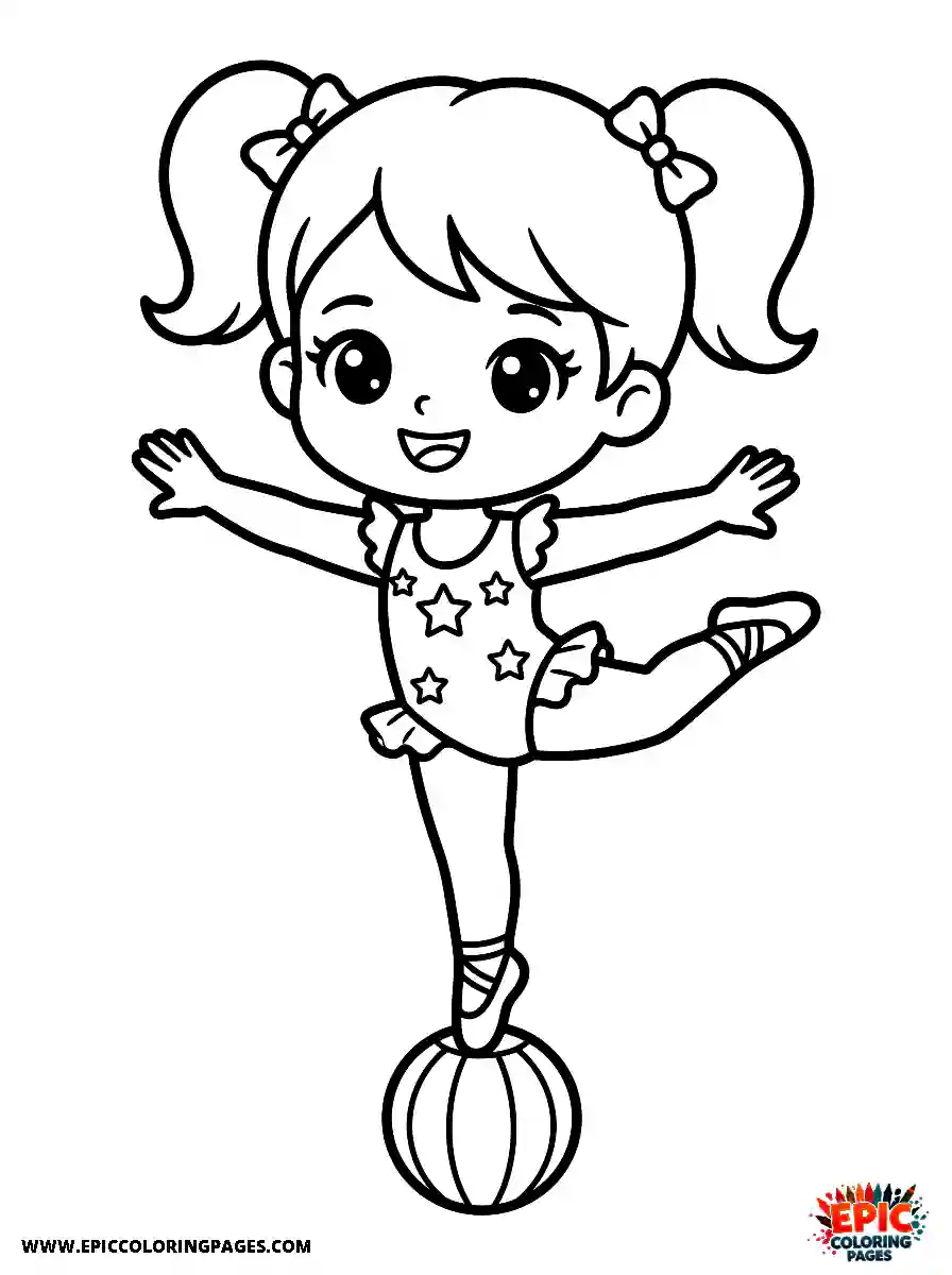 Chibi Girl Playful chibi girl performing amazing acrobatics with perfect balance