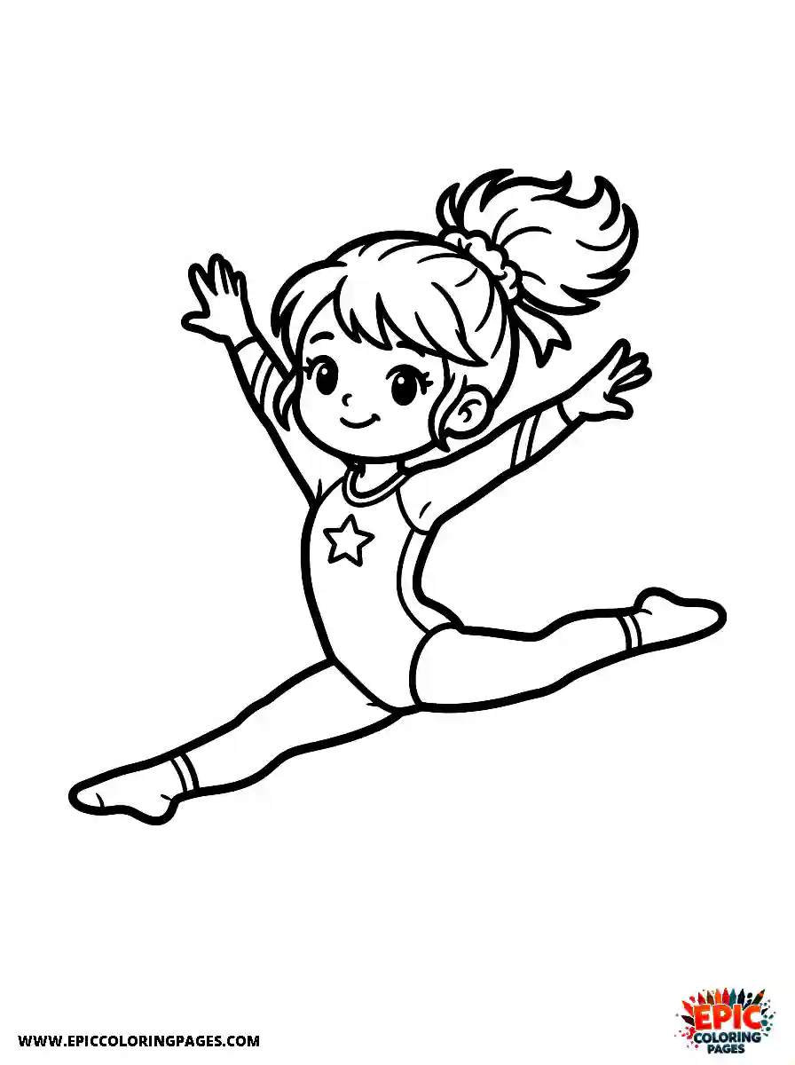 Chibi Girl Playful chibi girl performing a gymnast routine