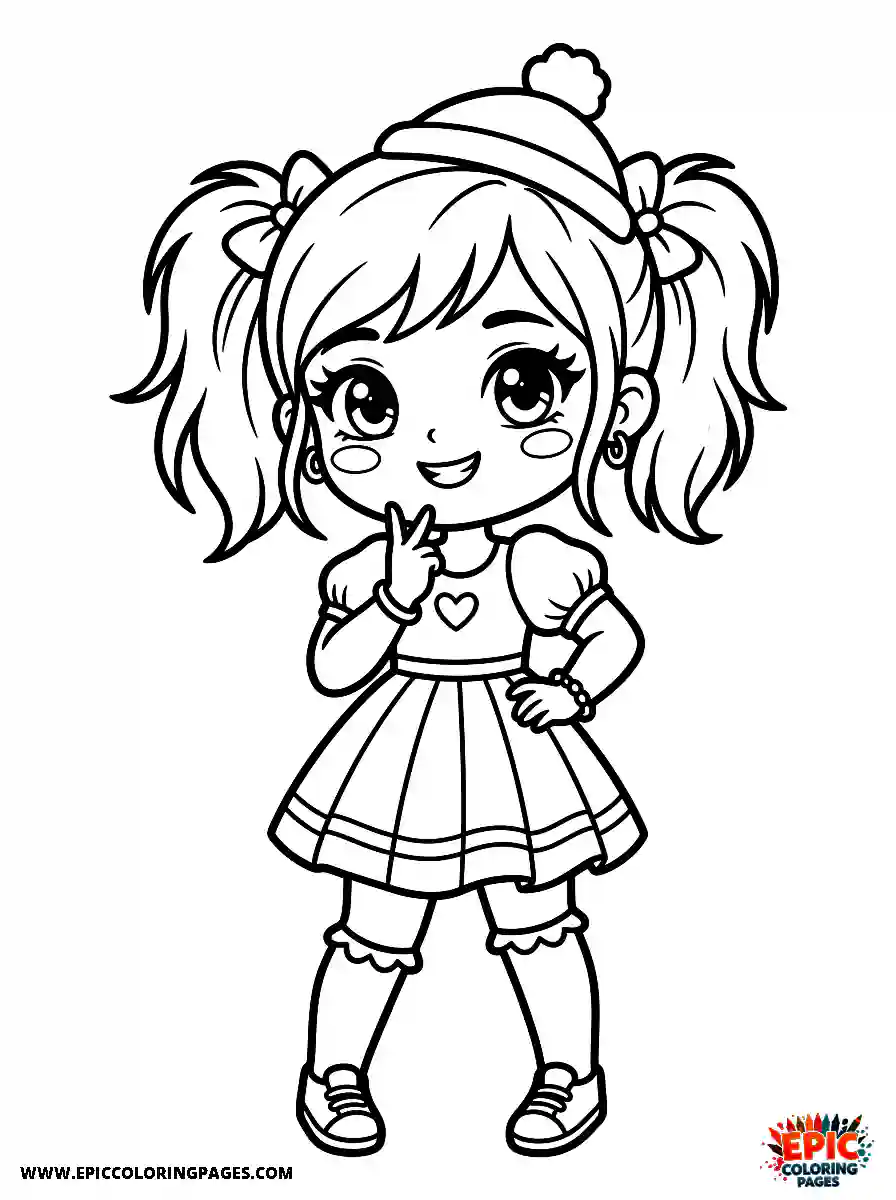 Chibi Girl Playful chibi girl posing as a fashion model