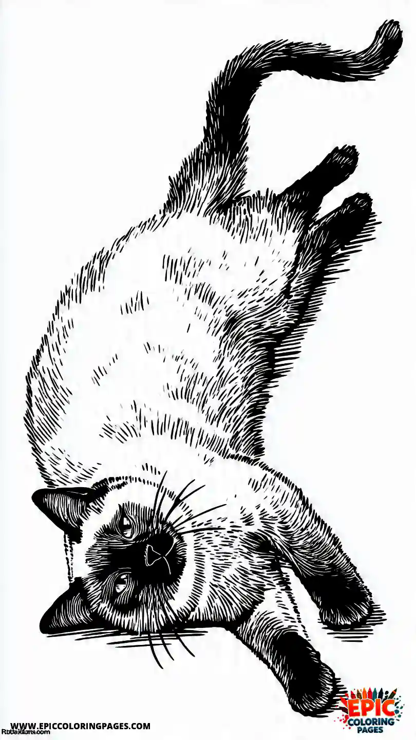 Siamese Cat Siamese cat rolling on the floor with joy.