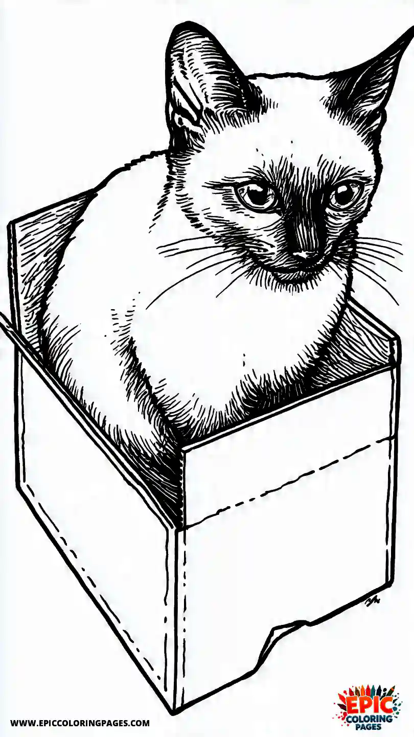 Siamese Cat Siamese kitten exploring a toy box.
