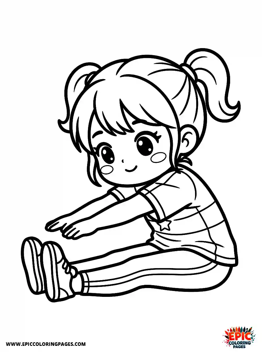 Chibi Girl Sweet chibi girl doing stretching exercises