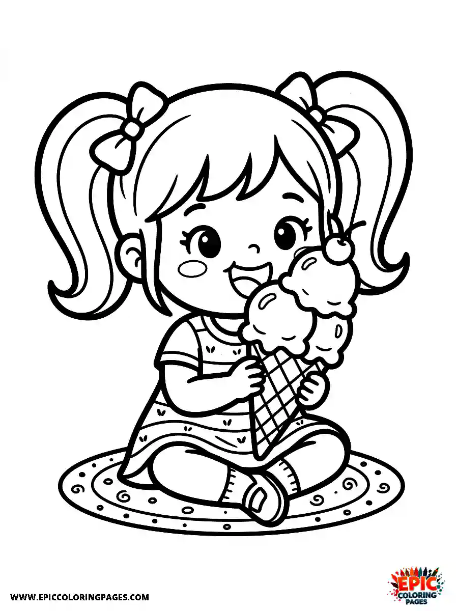 Chibi Girl Sweet chibi girl enjoying a sweet ice cream cone