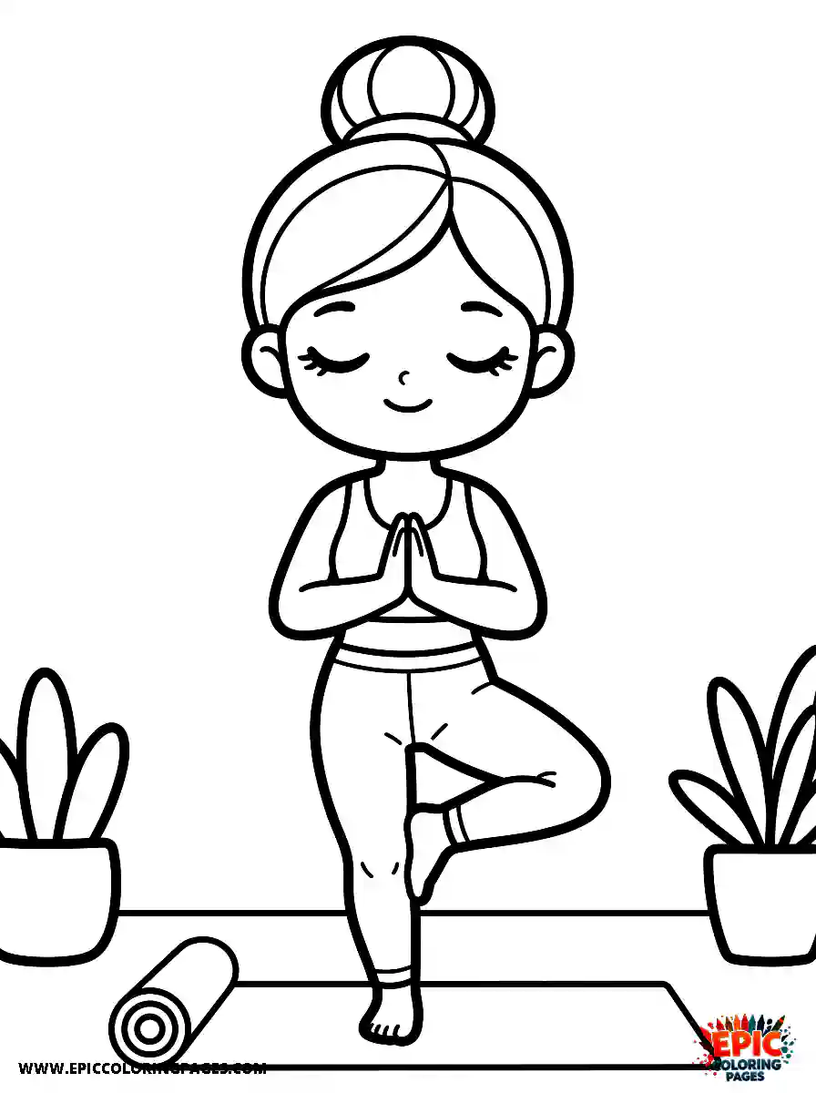 Chibi Girl Sweet chibi girl meditating while balancing gracefully