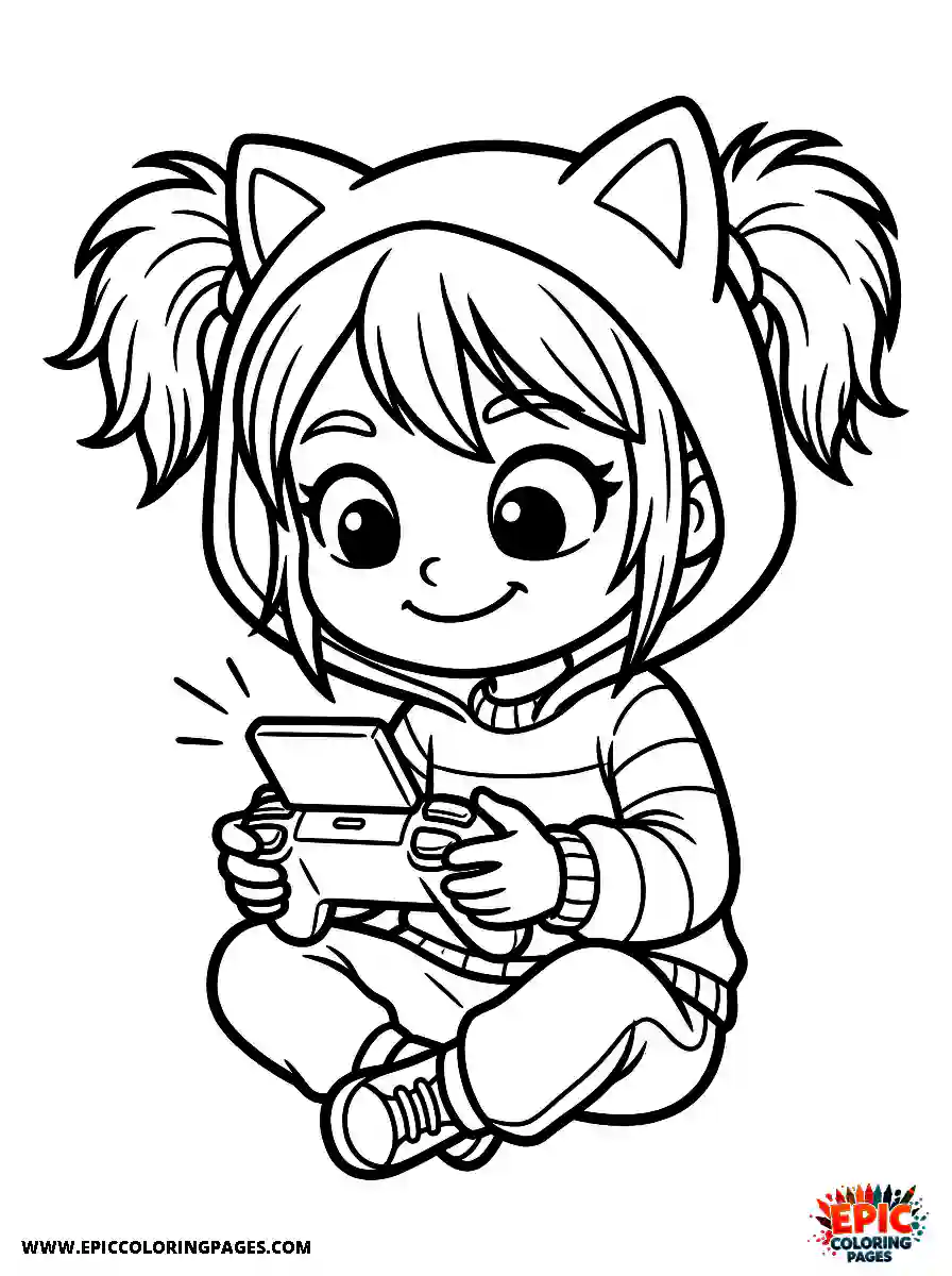 Chibi Girl Sweet chibi girl playing video games