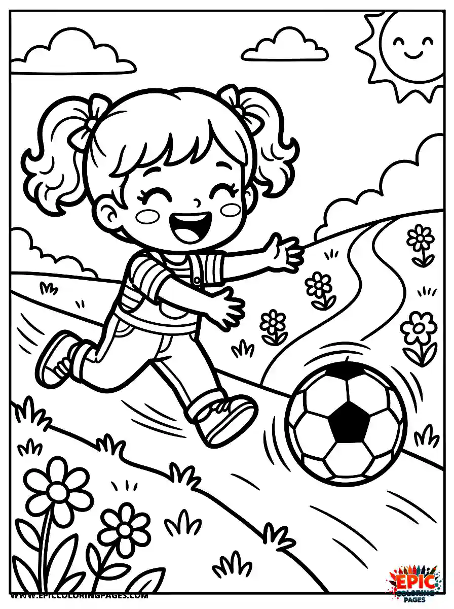 Chibi Girl Sweet chibi girl running after a bouncing ball