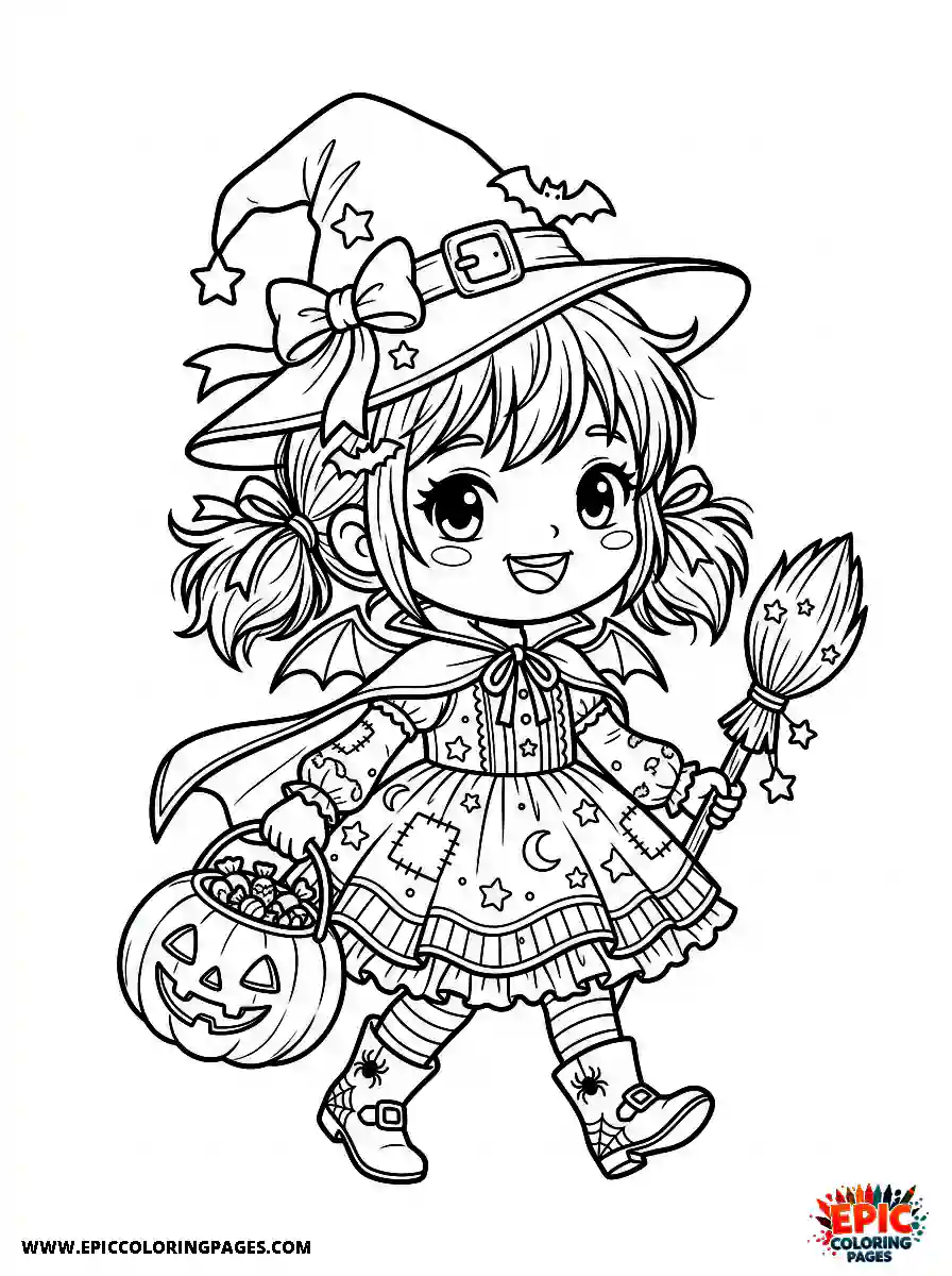 Chibi Girl Sweet chibi girl wearing a costume for trick or treating