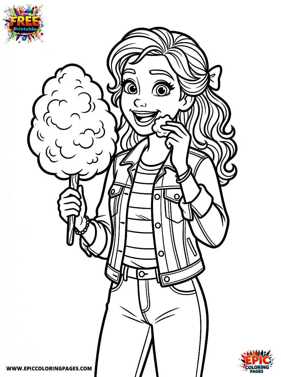 Girl with Dog 2D Disney girl coloring sheet
