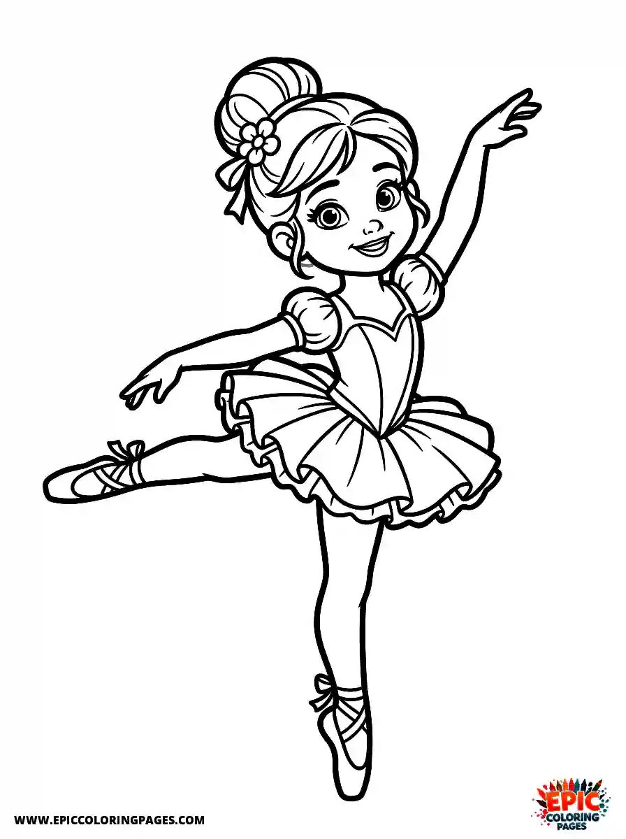 2D Disney Style Girl 2d disney style girl dancing ballet in studio during practice class