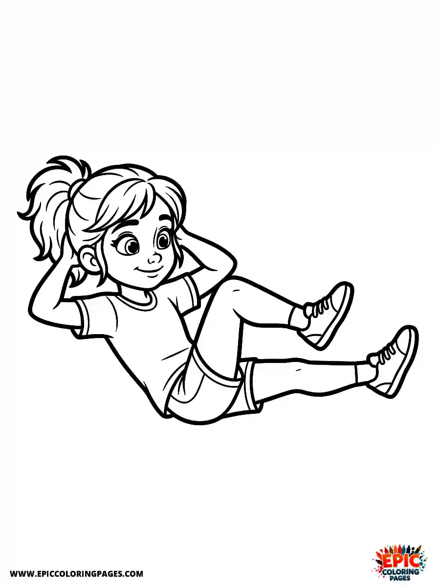 2D Disney Style Girl 2d disney style girl doing bicycle crunches ab workout