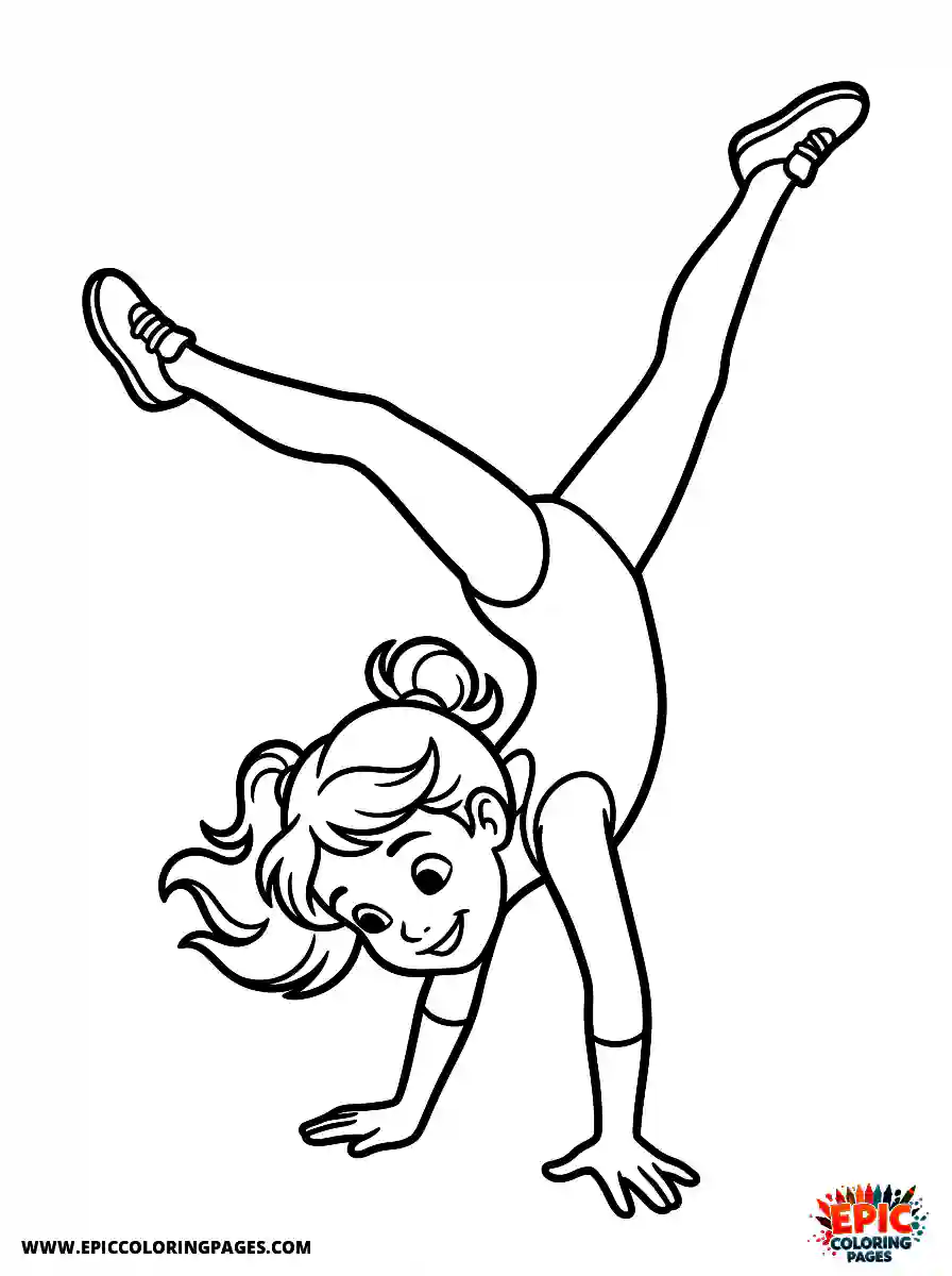 2D Disney Style Girl 2d disney style girl doing gymnastics cartwheel