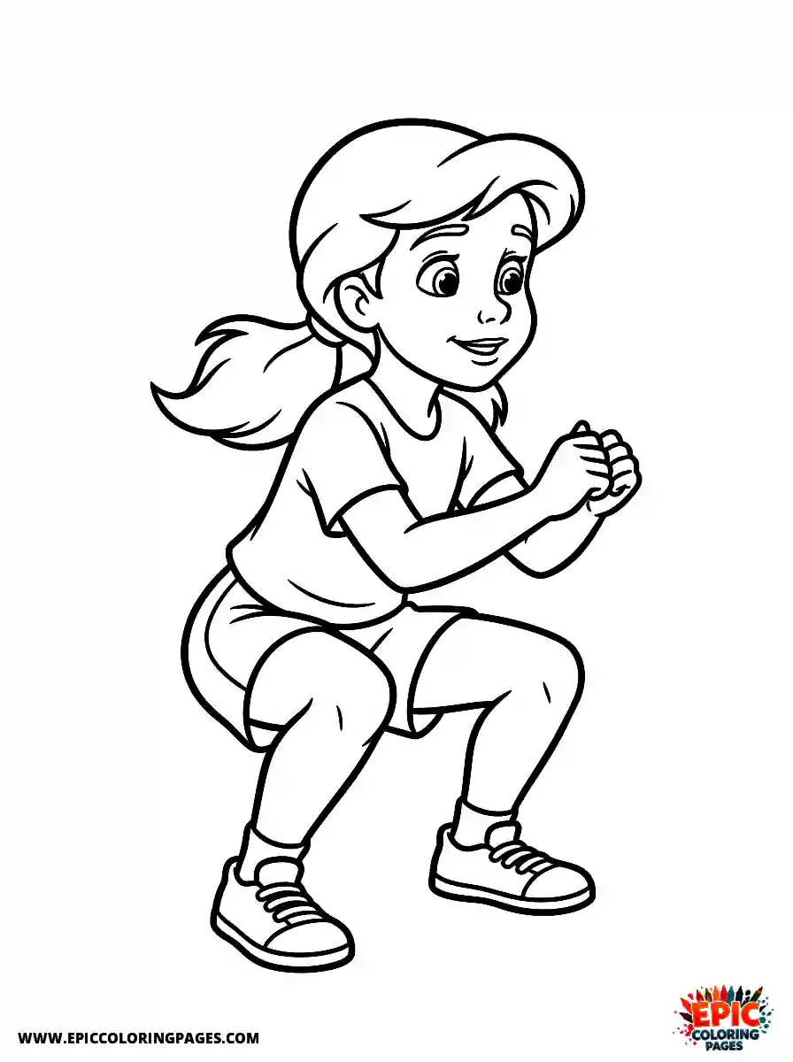 2D Disney Style Girl 2d disney style girl doing squats strength training