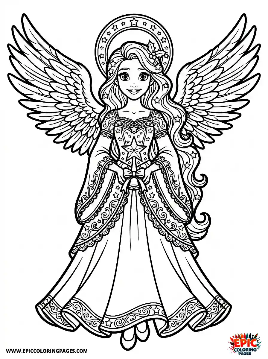 2D Disney Style Girl 2d disney style girl dressed as angel for christmas