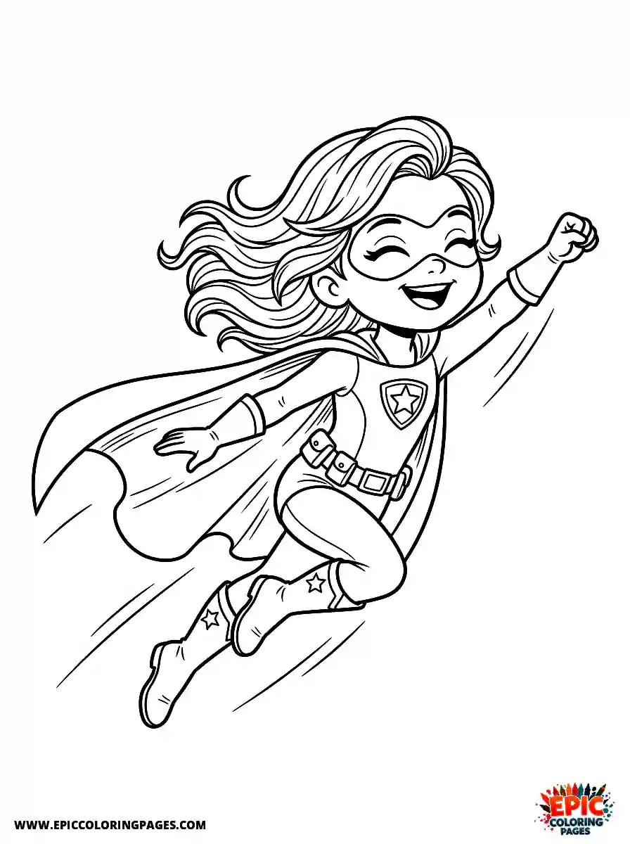 2D Disney Style Girl 2d disney style girl dressed as flying superhero