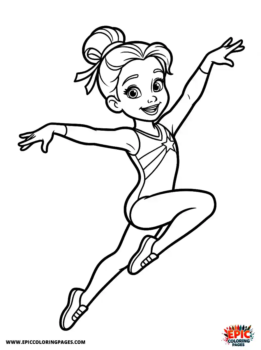 2D Disney Style Girl 2d disney style girl dressed as gymnast doing routine