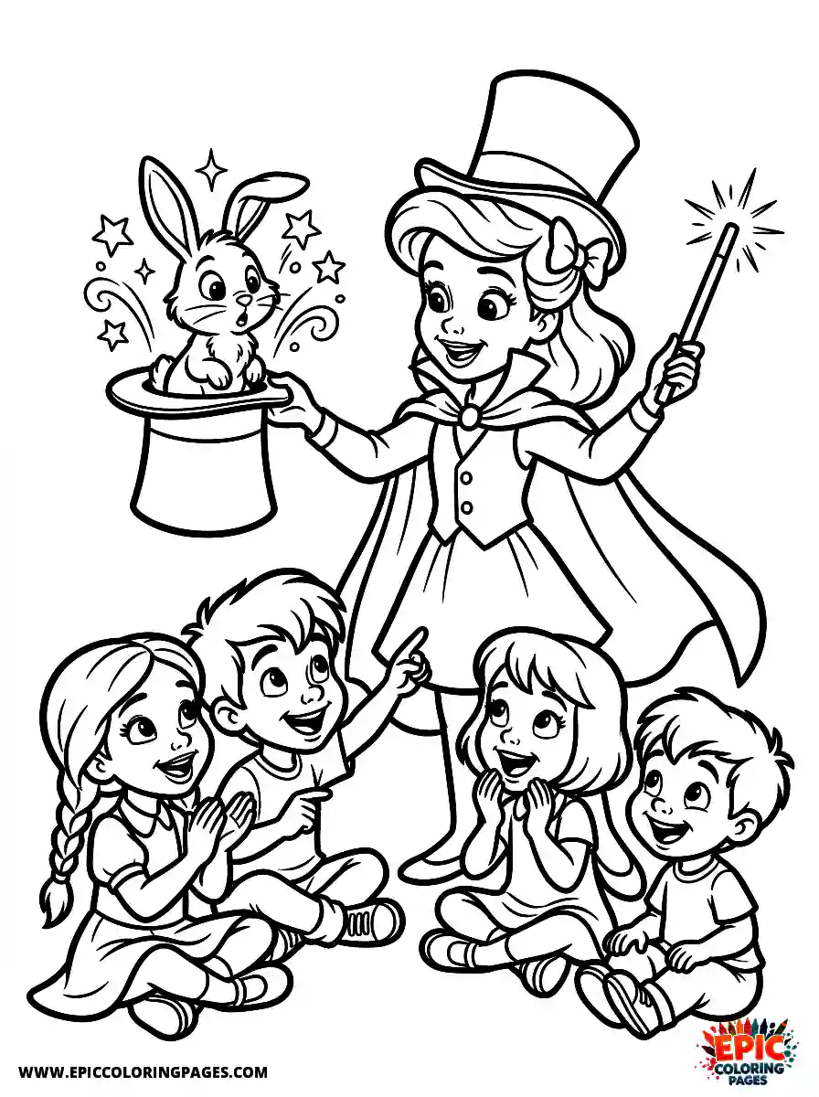 2D Disney Style Girl 2d disney style girl dressed as magician performing trick