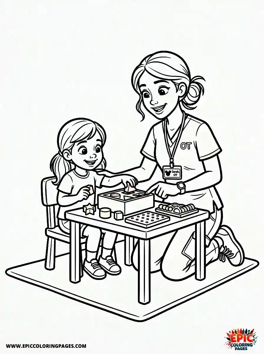 2D Disney Style Girl 2d disney style girl dressed as occupational therapist working