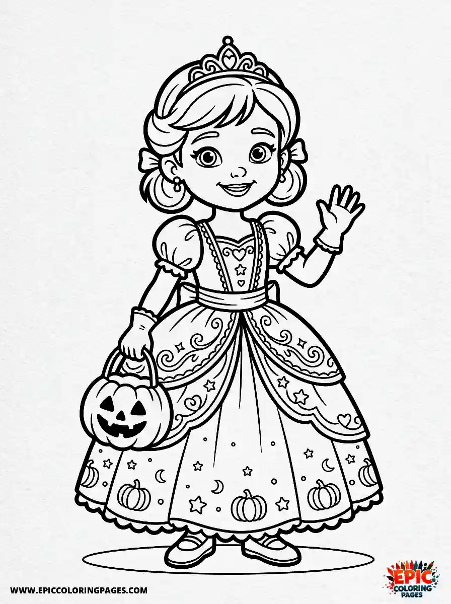 2D Disney Style Girl 2d disney style girl dressed as princess for halloween