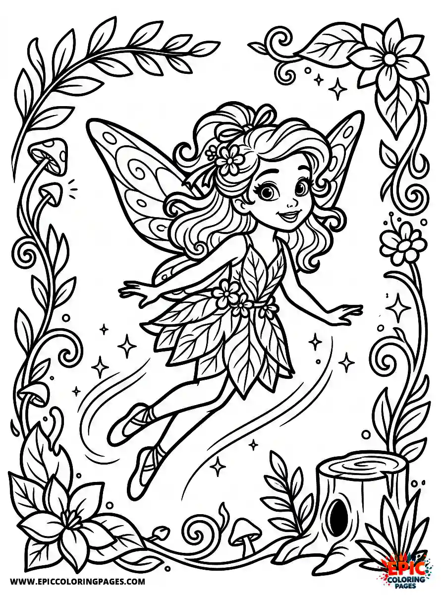 2D Disney Style Girl 2d disney style girl fairy flying in magical forest with wings