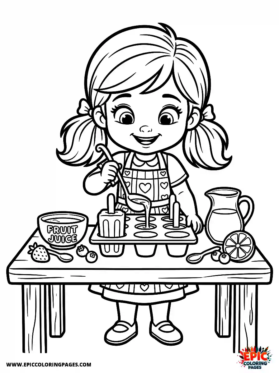 2D Disney Style Girl 2d disney style girl making frozen popsicle treats