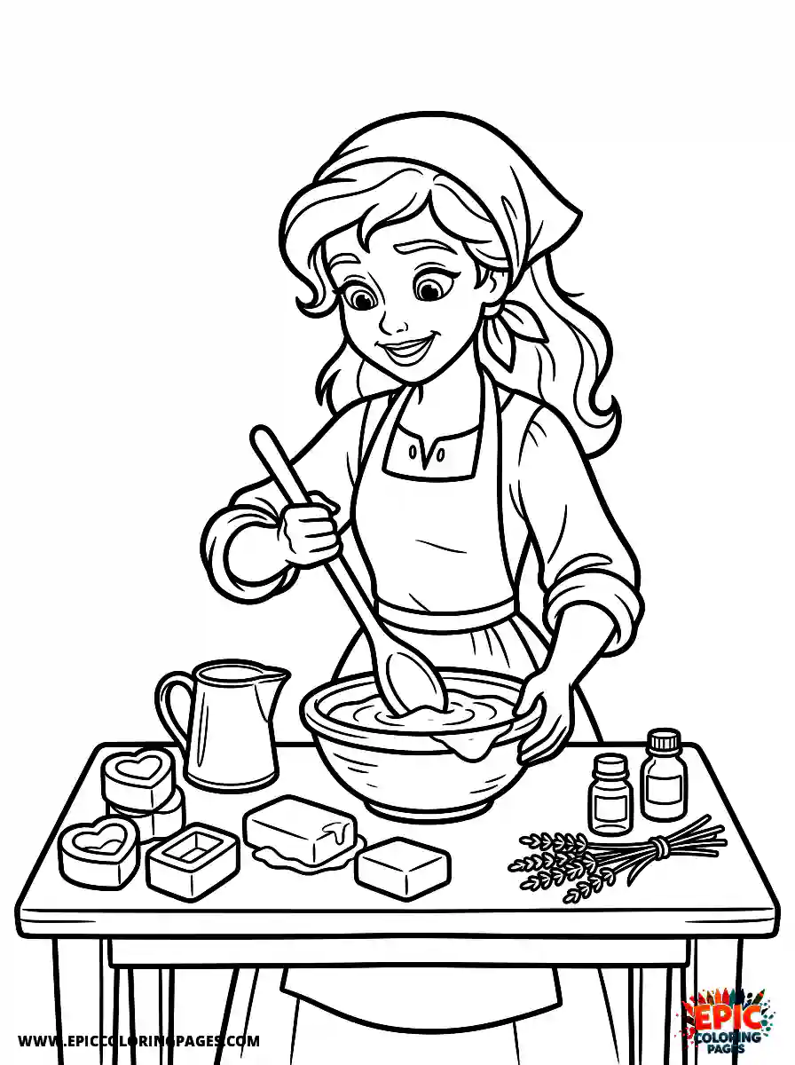 2D Disney Style Girl 2d disney style girl making homemade soap craft